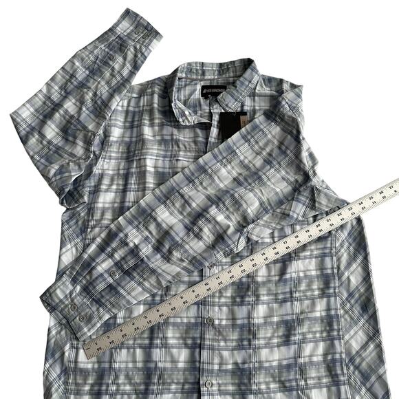 Sage NWT Guide Shirt UPF 50 Pure Cool Fishing Blue Plaid Long Sleeve XL - Picture 7 of 9